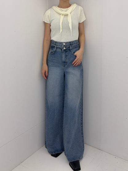 Scarf half knit tops
