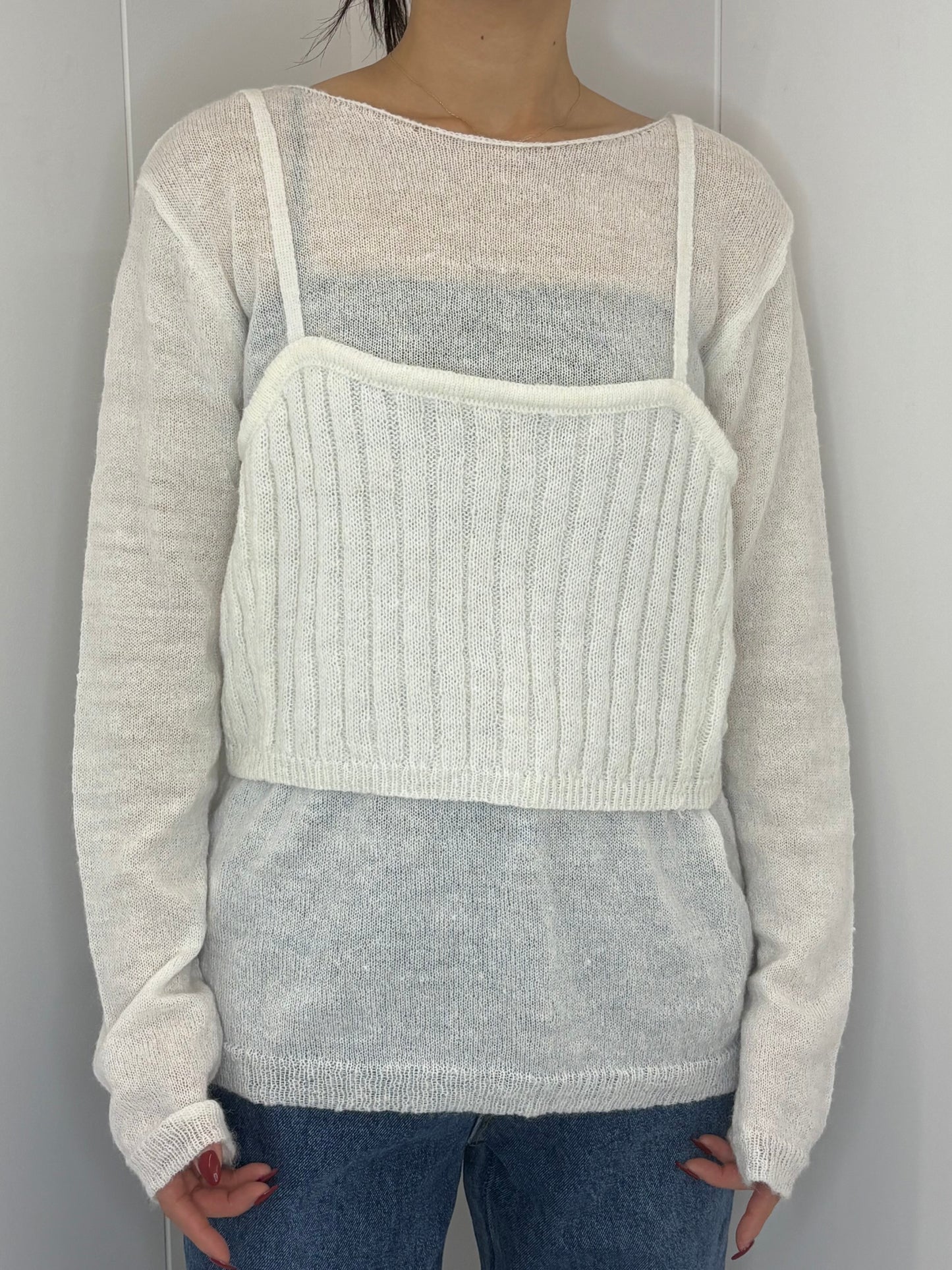 Bustier set knit tops