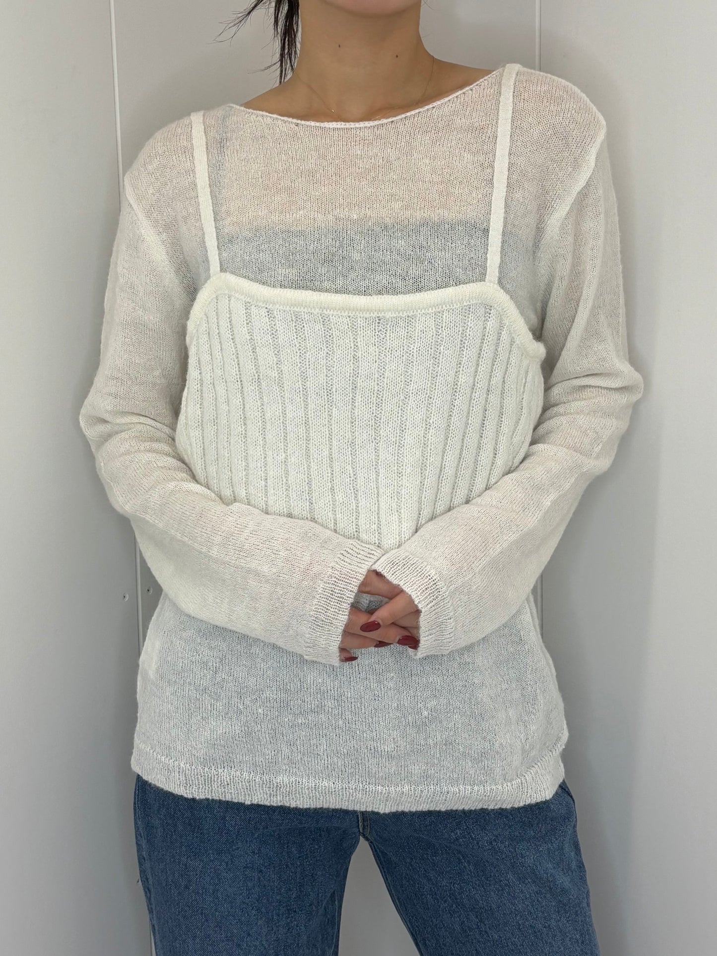 Bustier set knit tops