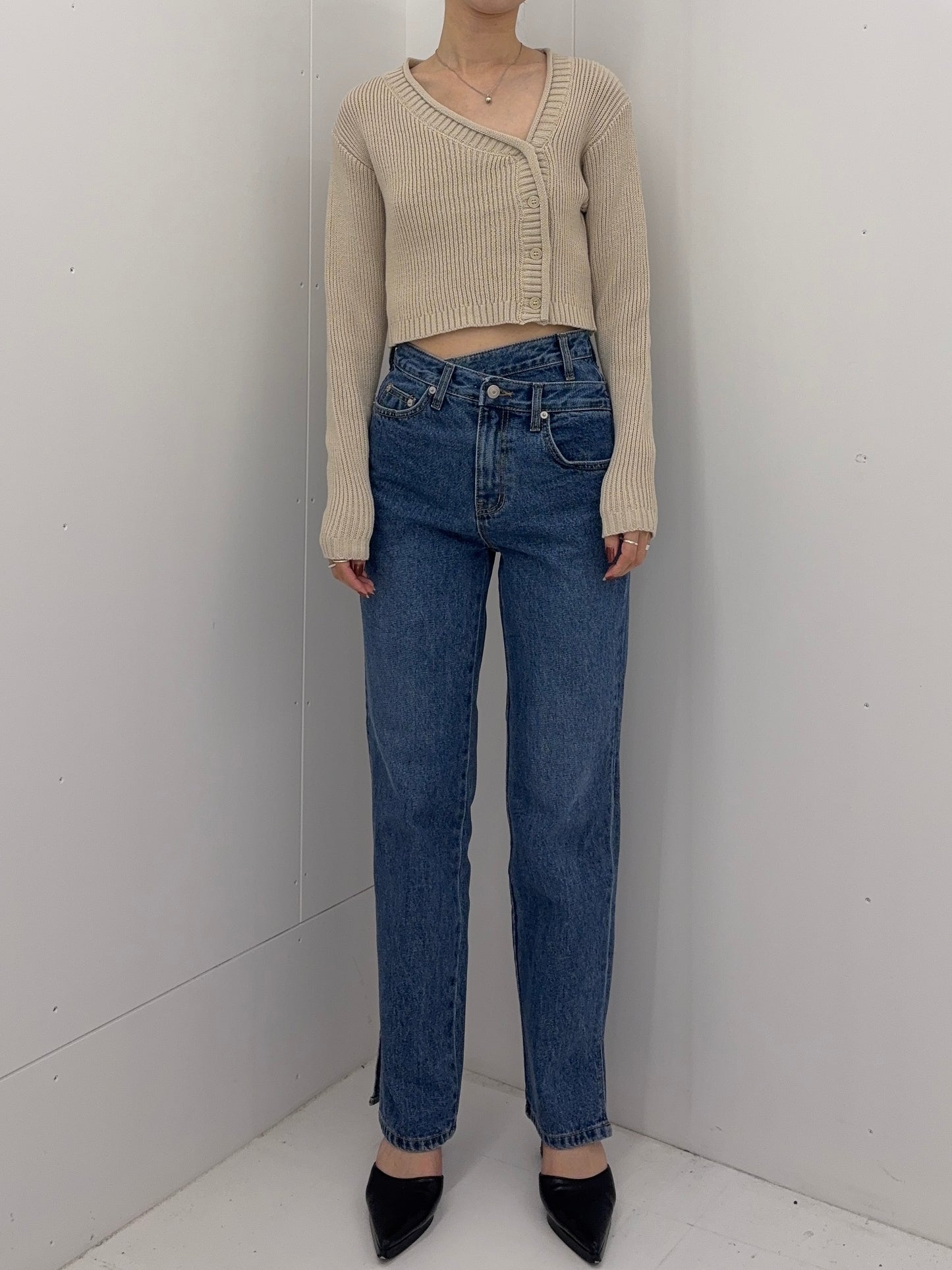 Unbalance h/w straight jeans