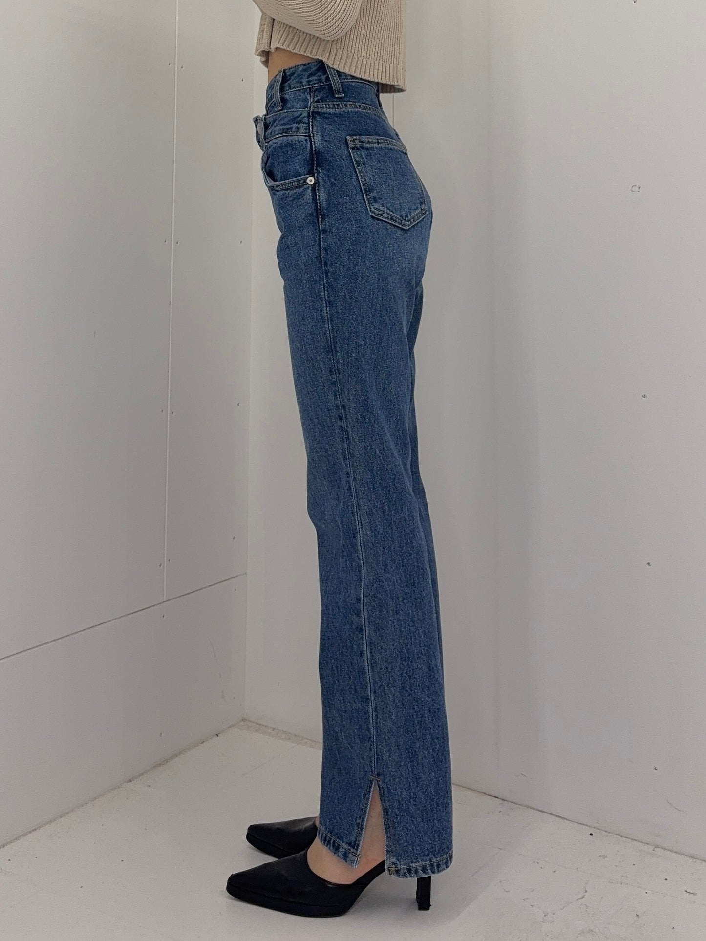 Unbalance h/w straight jeans