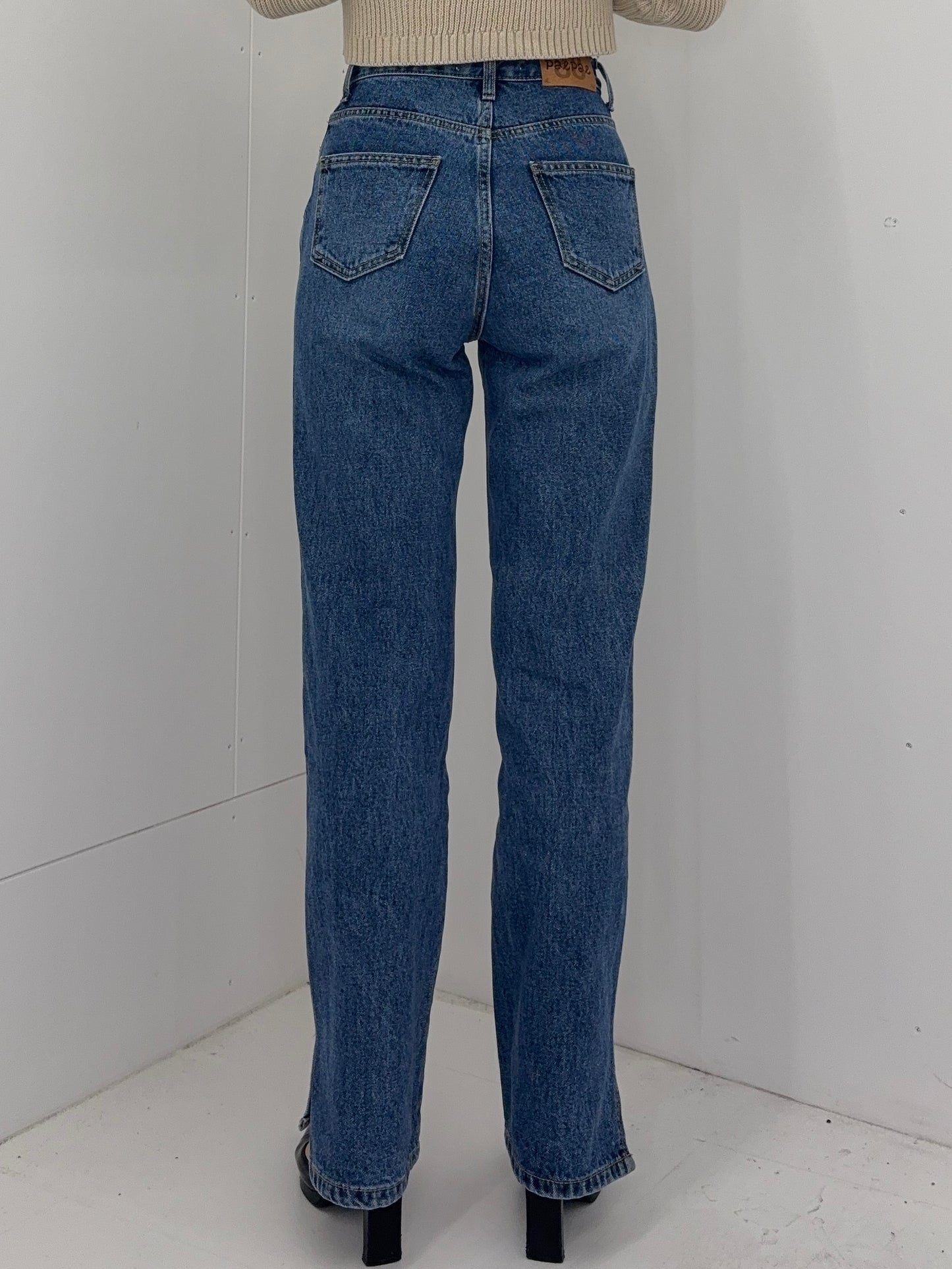 Unbalance h/w straight jeans