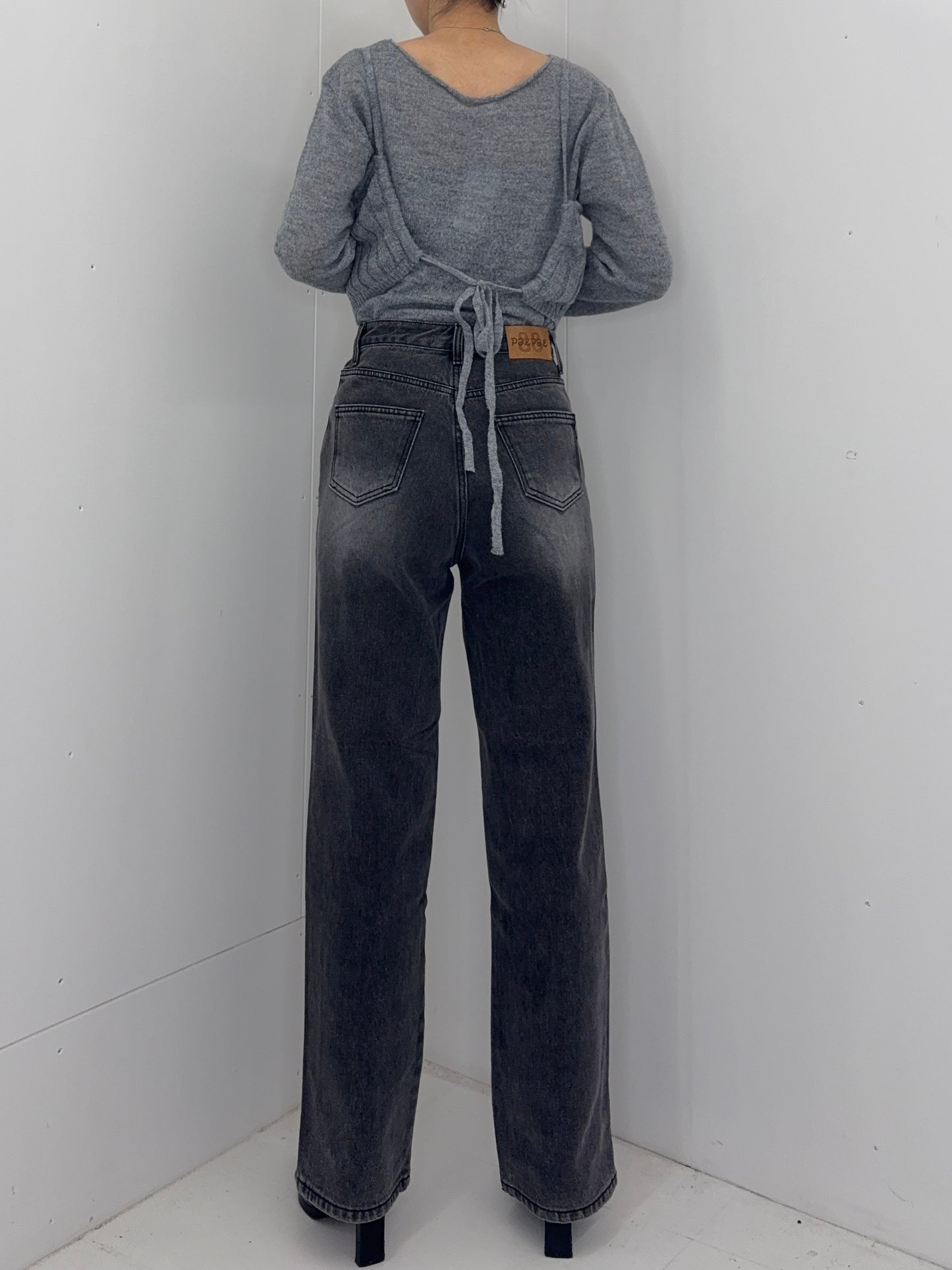 Unbalance h/w straight jeans