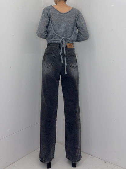 Unbalance h/w straight jeans