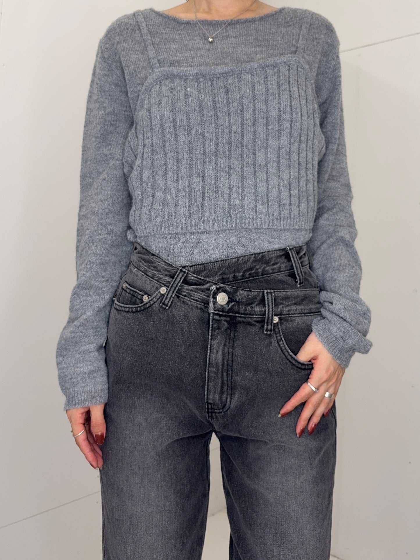 Unbalance h/w straight jeans