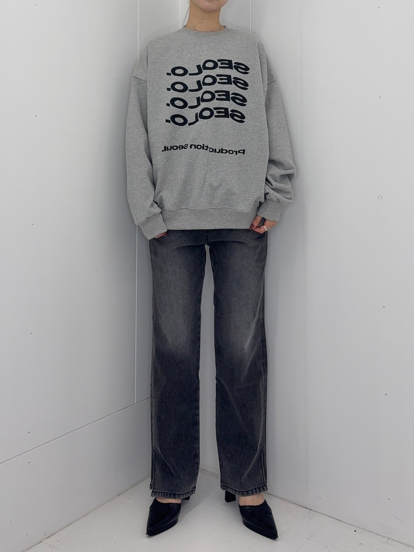 Unbalance h/w straight jeans