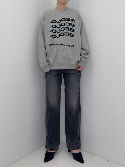 Unbalance h/w straight jeans