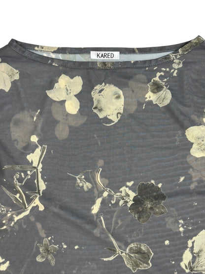 Vintage flower sheer tops