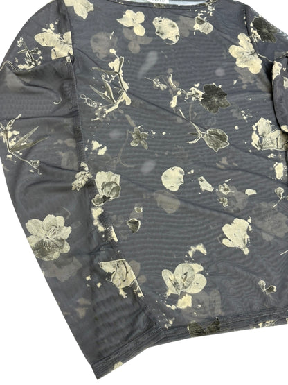 Vintage flower sheer tops