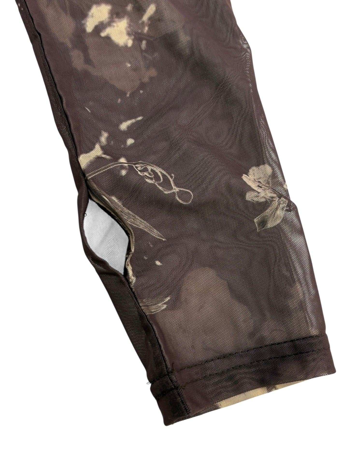 Vintage flower sheer tops