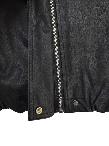 High neck leather vest