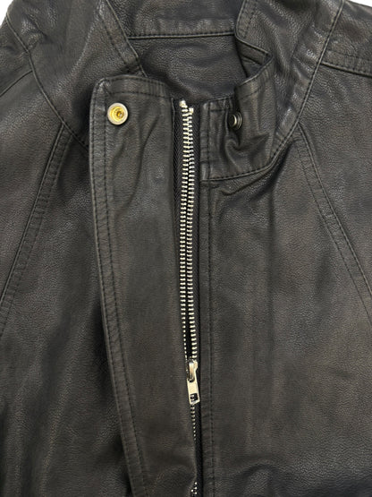 High neck leather vest