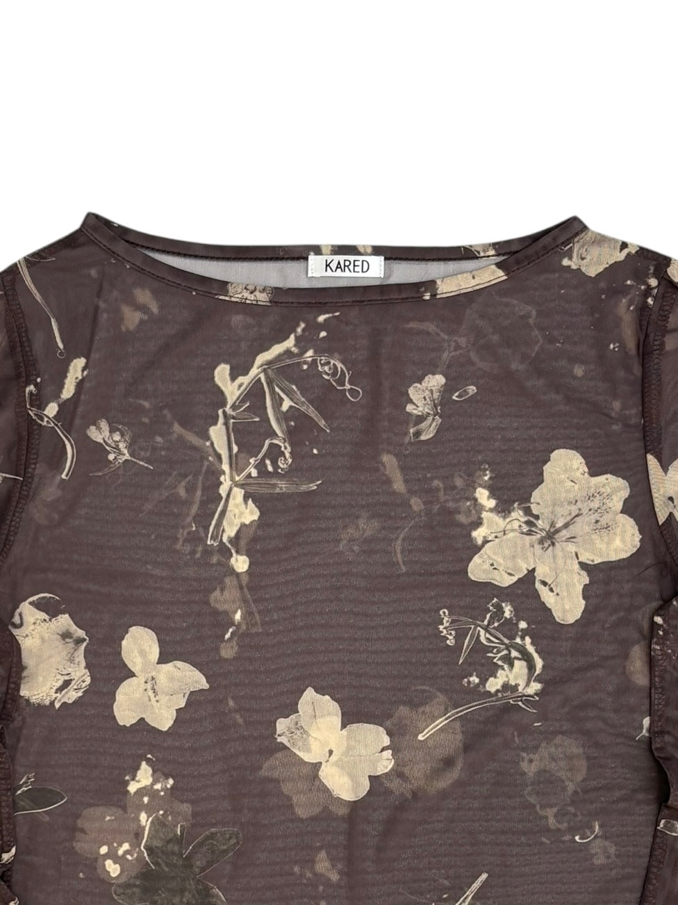 Vintage flower sheer tops