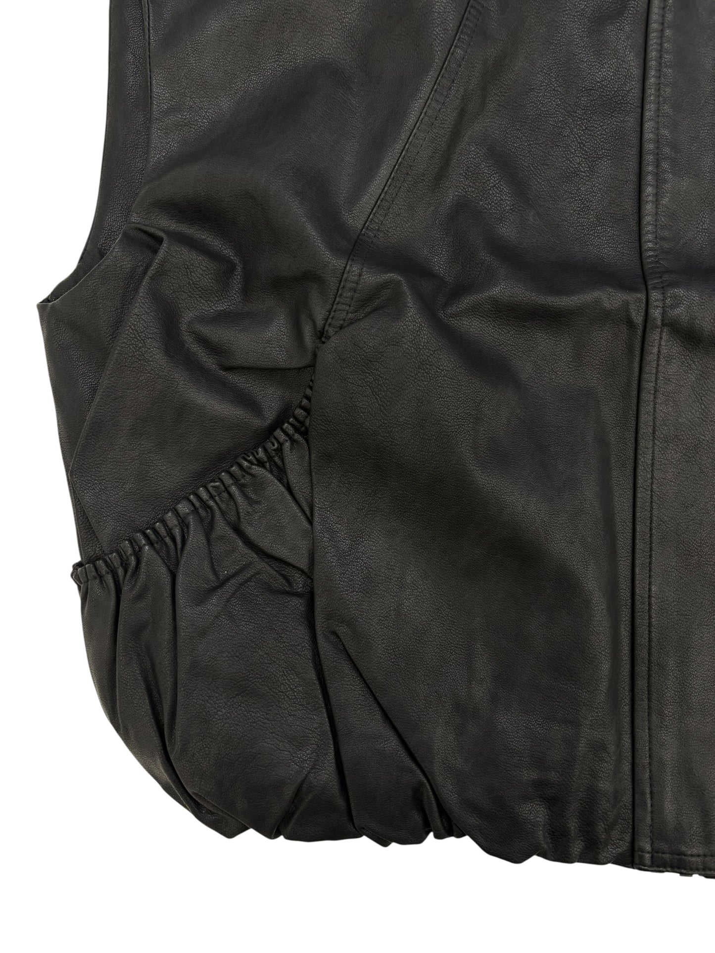 High neck leather vest