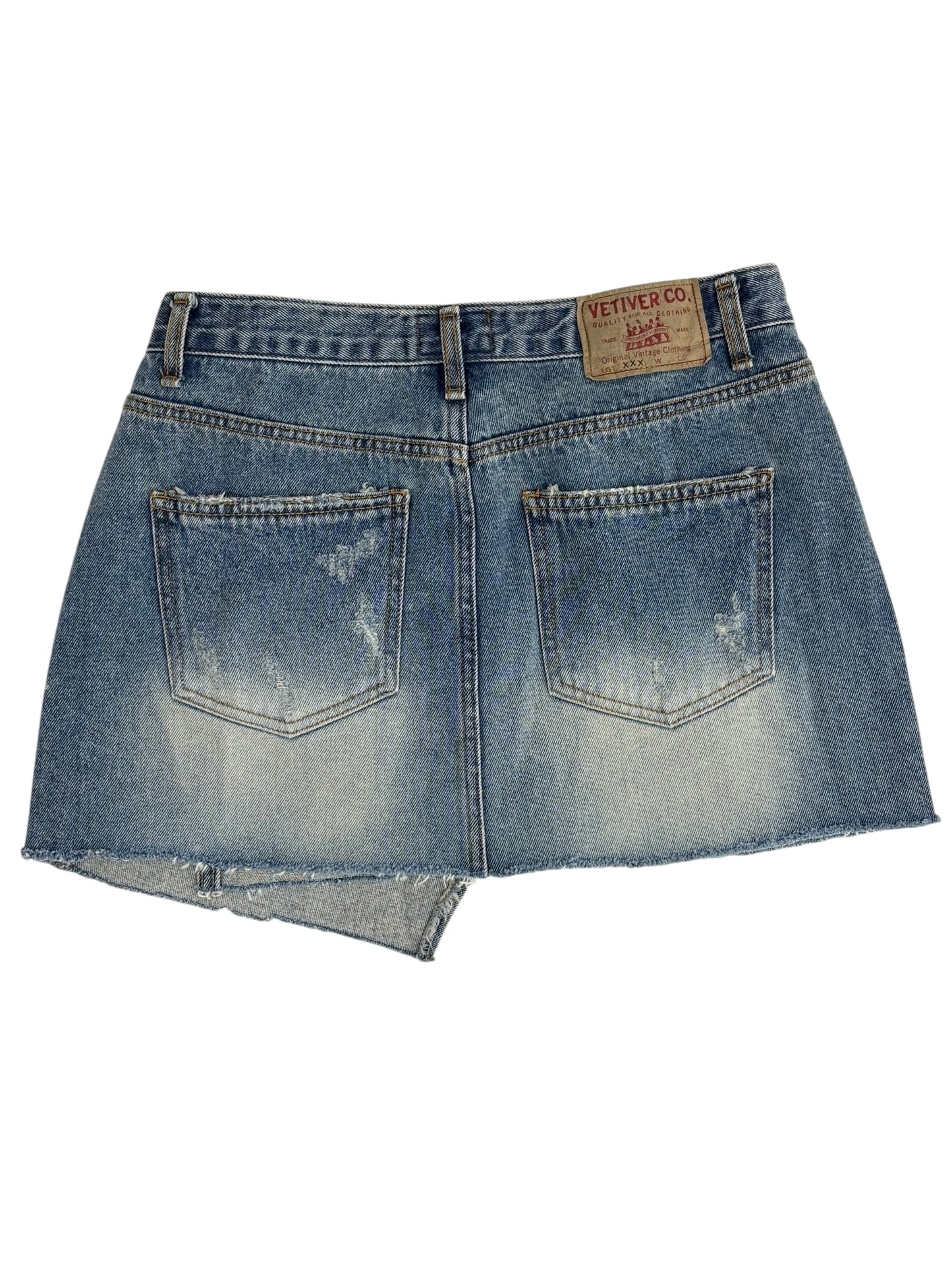 Unbalance denim mini sk