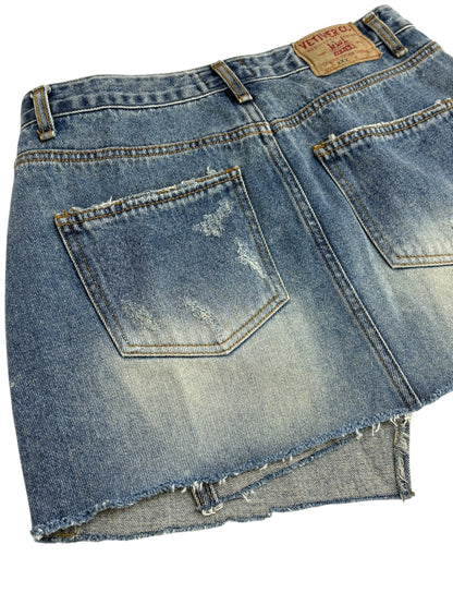 Unbalance denim mini sk