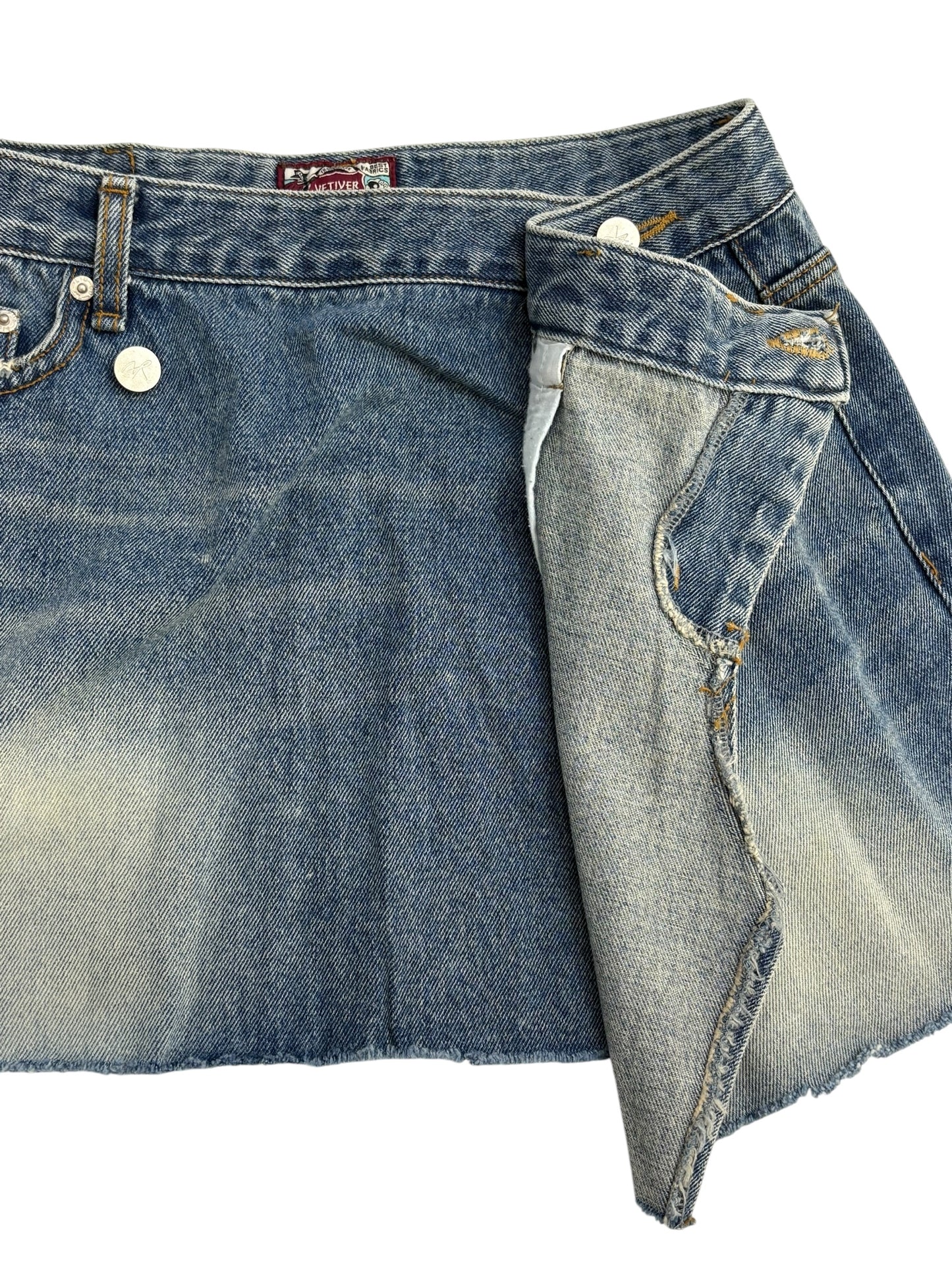 Unbalance denim mini sk