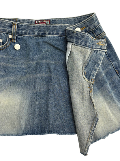 Unbalance denim mini sk