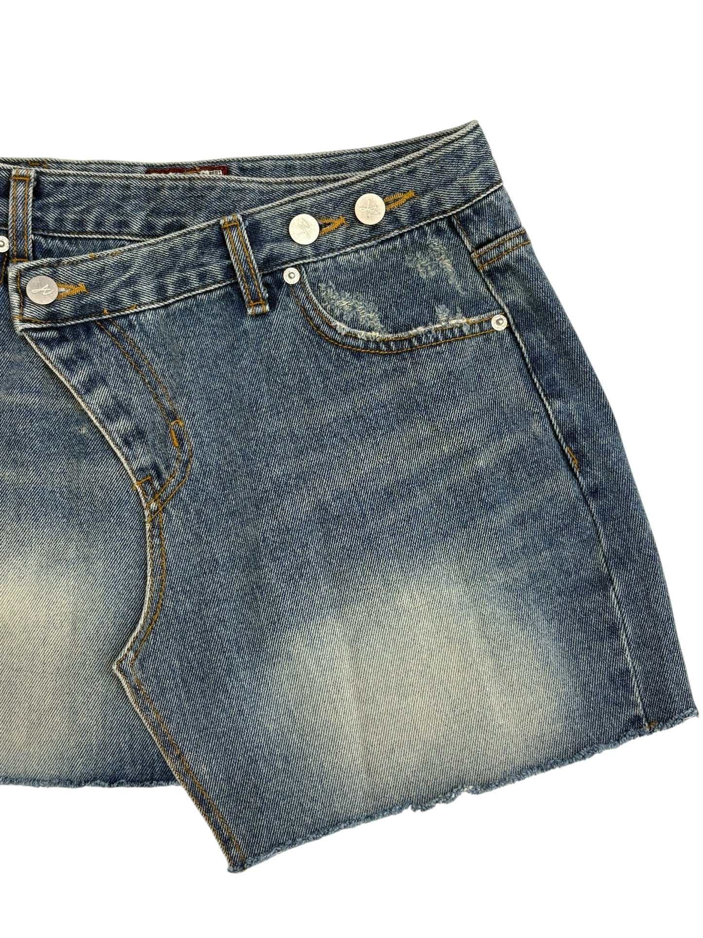 Unbalance denim mini sk