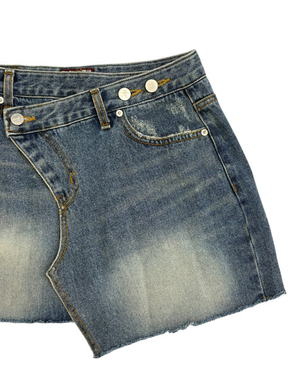 Unbalance denim mini sk