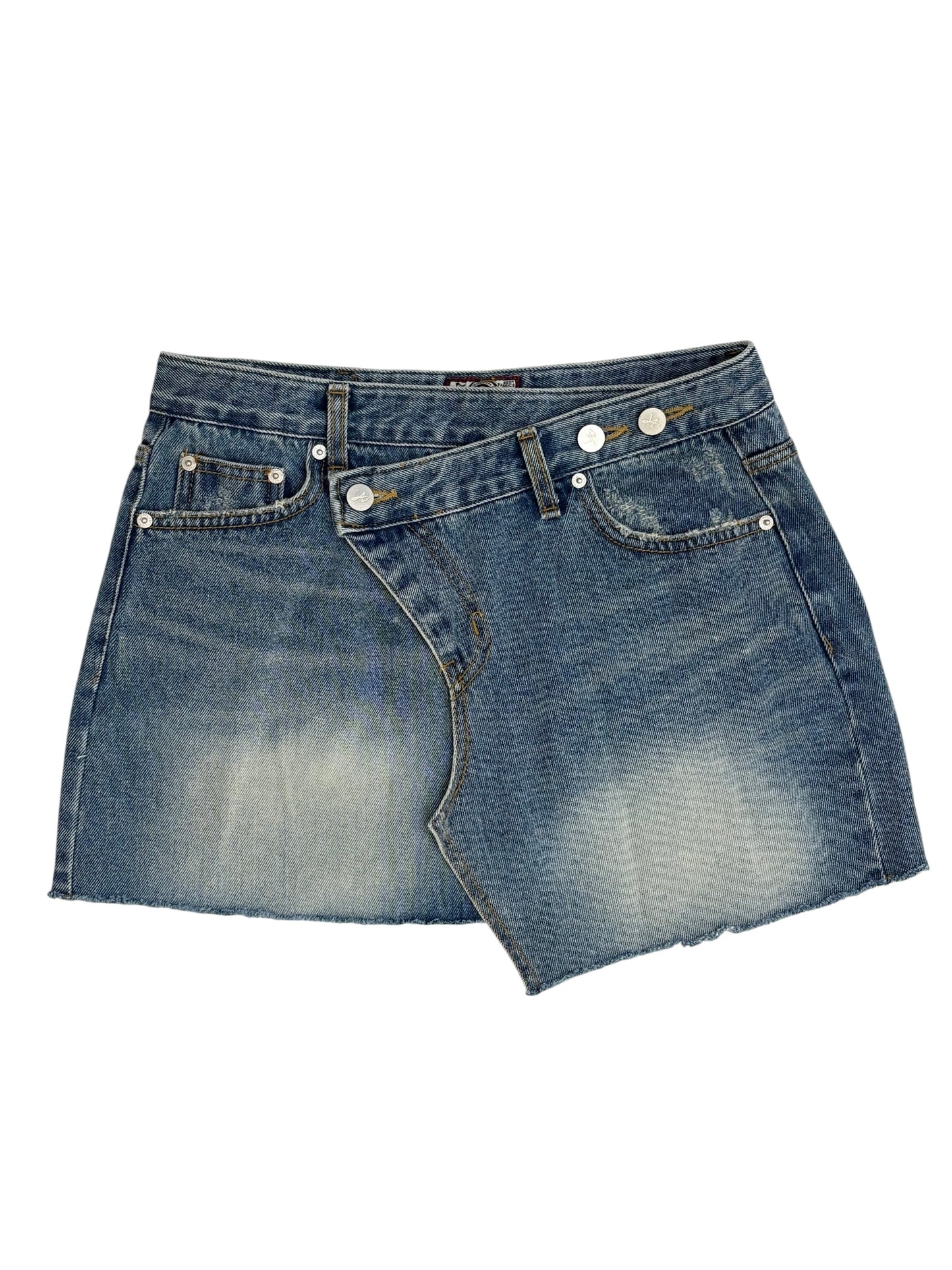 Unbalance denim mini sk